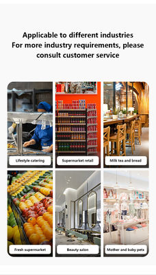 14 इंच डुअल टच स्क्रीन विंडोज7 पॉस कैश रजिस्टर आई3 सीपीयू 4+64 जीबी डेस्कटॉप पीओएस टर्मिनल प्रिंटर,कीबोर्ड,स्कैनर के साथ