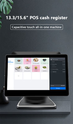13.3/15.6 इंच डुअल टच स्क्रीन पीओएस सिस्टम I3 विंडोज सिस्टम फोल्डेबल बेस के साथ रिटेल स्टोर पीओएस टर्मिनल