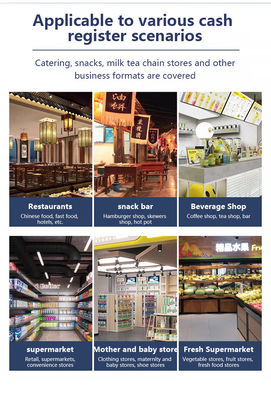 सुपरमार्केट चेकआउट ऑल-इन-वन टच स्क्रीन कैश रजिस्टर 15.6 इंच सेल्फ-सर्विस कियोस्क पीओएस टर्मिनल एनएफसी क्यूआर भुगतान के साथ