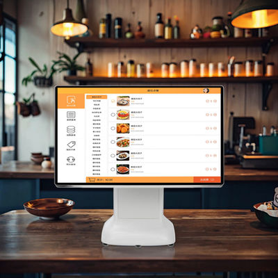 विंडोज कैश रजिस्टर पीओएस मशीन सरल शैली प्लास्टिक डिजाइन और 15.6 इंच डुअल स्क्रीन ऑल-इन-वन विंडोज के लिए