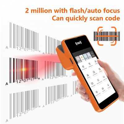 5.45 इंच एंड्रॉइड सिस्टम मोबाइल पीओएस मशीन हैंडहेल्ड स्मार्ट कैशियर टर्मिनल प्रिंटर आउटपुट टाइप मोनोक्रोम और वाईफाई के साथ