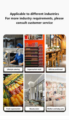 सुपरमार्केट पीओएस सिस्टम 15.6 इंच डुअल टच स्क्रीन बिल्ट-इन स्केल प्रिंटर वायरलेस प्रोटोकॉल एनएफसी इंटरफेस वीजीए के साथ
