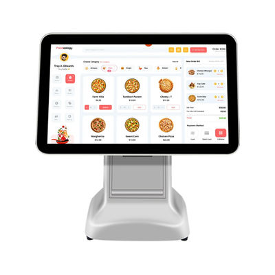 ऑल इन वन कोर व्हाइट यूएसबी3.0 इंटरफेस स्कैनर चेक कैश रजिस्टर पोस टर्मिनल सिस्टम 80 मिमी प्रिंटर और 15.6 इंच एलसीडी के साथ