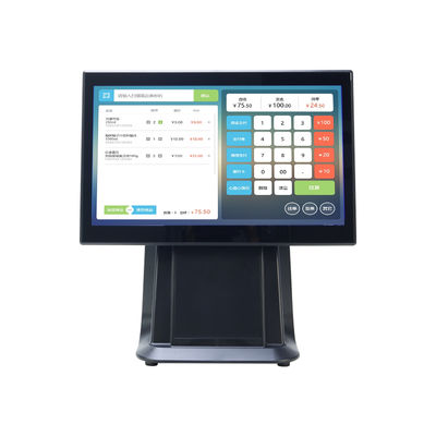 उच्च प्रदर्शन 15.6" I3 प्रोसेसर टच स्क्रीन POS ऑल इन वन सुपरमार्केट रिटेल POS मशीन कस्टमर डिस्प्ले के साथ
