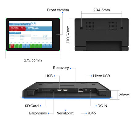 10.1" RK3288 Android मीटिंग रूम रिज़र्वेशन टैबलेट NFC, POE, और LED लाइट बार के साथ