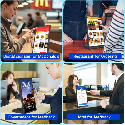 15.6 इंच L आकार ऑक्टा क्वाड RK3576S एंड्रॉयड टैबलेट पीसी व्यापार कियोस्क अंतर्निहित बैटरी