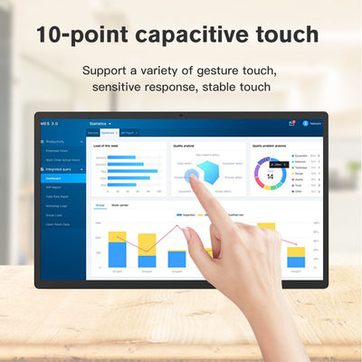 21.5 इंच एनएफसी रीडर वॉल माउंटेड एंड्रॉइड ऑल इन वन टैबलेट पीसी 4GB 32GB वाईफाई आरजे45 नेटवर्क
