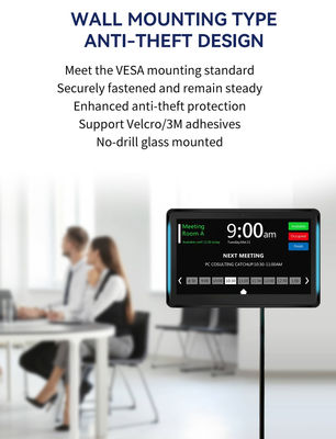15.6 इंच वॉल माउंट पीओई पावर आरके3566 एंड्रॉइड टैबलेट पीसी एलईडी लाइट कॉन्फ्रेंस रूम बुकिंग सिस्टम