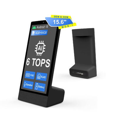 एल प्रकार डेस्कटॉप 15.6 इंच 1920x1080 एंड्रॉयड 15 टैबलेट पीसी वाई-फाई एनएफसी क्षमता टच स्क्रीन 10000mah ऑक्टा कोर फास्ट फूड स्पीकर के साथ अन्य