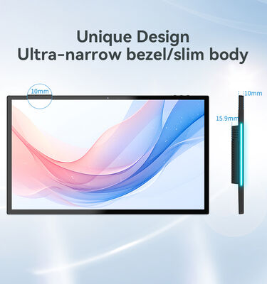 15.6 इंच आरके3566 क्वाड कोर एंड्रॉइड टैबलेट पीसी, वॉल माउंटेड कॉन्फ्रेंस रूम उपयोग के लिए एलईडी लाइट बार के साथ