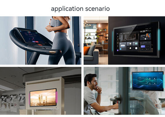 15.6 इंच आरके3566 क्वाड कोर एंड्रॉइड टैबलेट पीसी, वॉल माउंटेड कॉन्फ्रेंस रूम उपयोग के लिए एलईडी लाइट बार के साथ