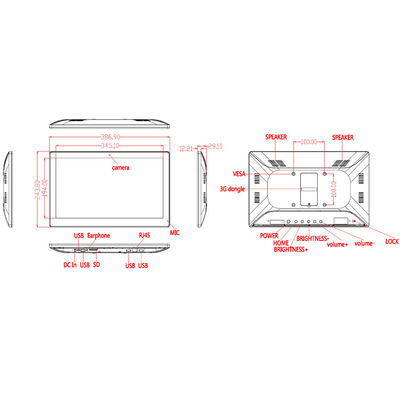 8GB ROM WIFI RJ45 POE 15.6 इंच ऑल इन वन टच स्क्रीन पीसी अल्ट्रा थिन