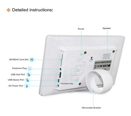 Hopestar 1024x600 10 इंच डिजिटल फोटो फ्रेम लूप वीडियो प्ले MP3 मूवी