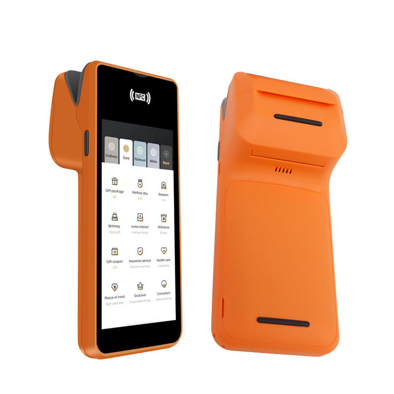 5.45 इंच एंड्रॉइड सिस्टम मोबाइल पीओएस मशीन हैंडहेल्ड स्मार्ट कैशियर टर्मिनल प्रिंटर आउटपुट टाइप मोनोक्रोम और वाईफाई के साथ