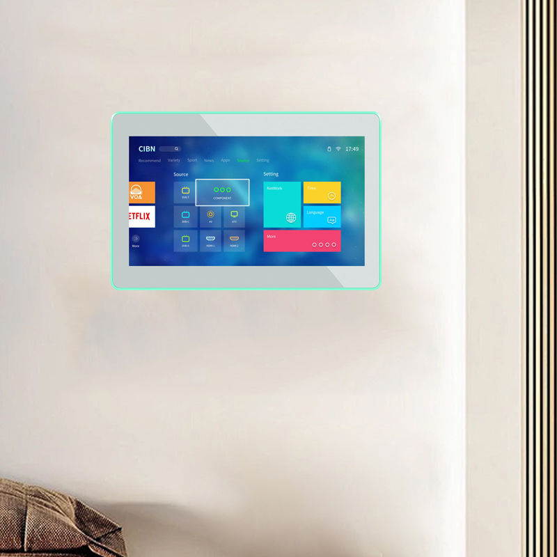 8 - इंच वॉल माउंटेड एंड्रॉइड टैबलेट पीसी POE NFC वाईफाई टच स्क्रीन स्मार्ट होम मीटिंग रूम बुकिंग होटल शेड्यूलिंग के लिए 4 - साइड एलईडी लाइट्स के साथ