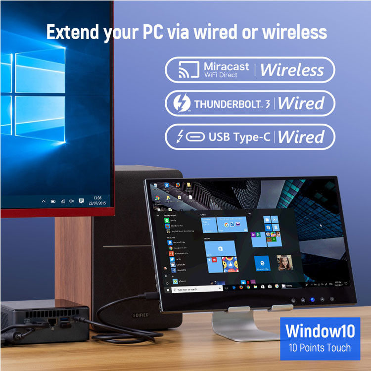 हॉपस्टार 15.6 इंच अल्ट्रा-स्लिम फुल एचडी आईपीएस टच स्क्रीन मॉनिटर वाणिज्यिक और औद्योगिक उपयोग के लिए
